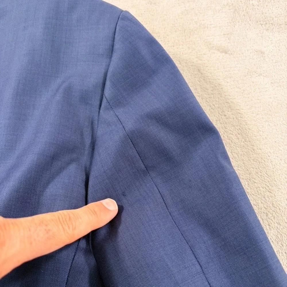 Peter Millar Two Button Sport Coat Blazer Mens 46R Blue 100% Wool Designer